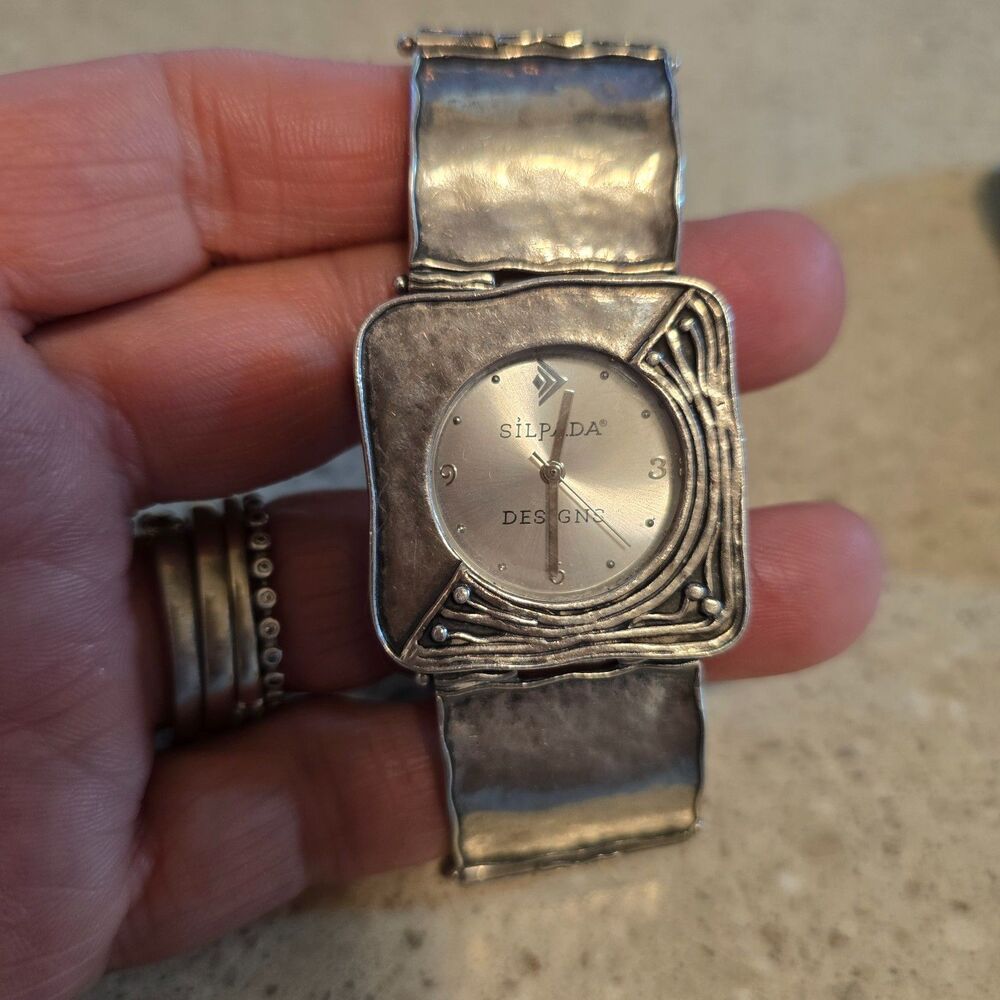 Vintage Silpada Designs Sterling Silver with Hammered Finish Watch